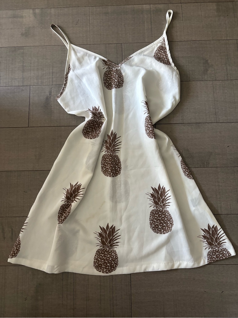 🌺5/$25🌺Coquette Girl White Pineapple Print Slip Dress